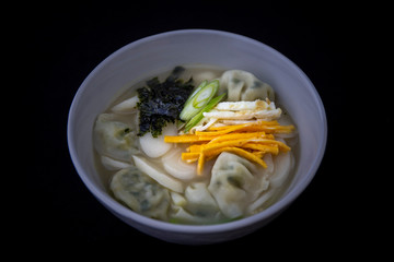 Korean Food Rice Cake and Dumpling Soup