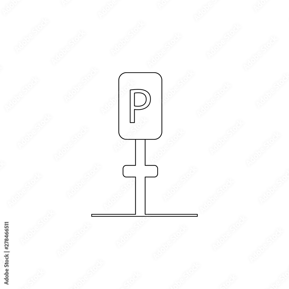 Aufkleber colored parking place icon. element of web for mobile concept and web apps icon. outline, thin line 
