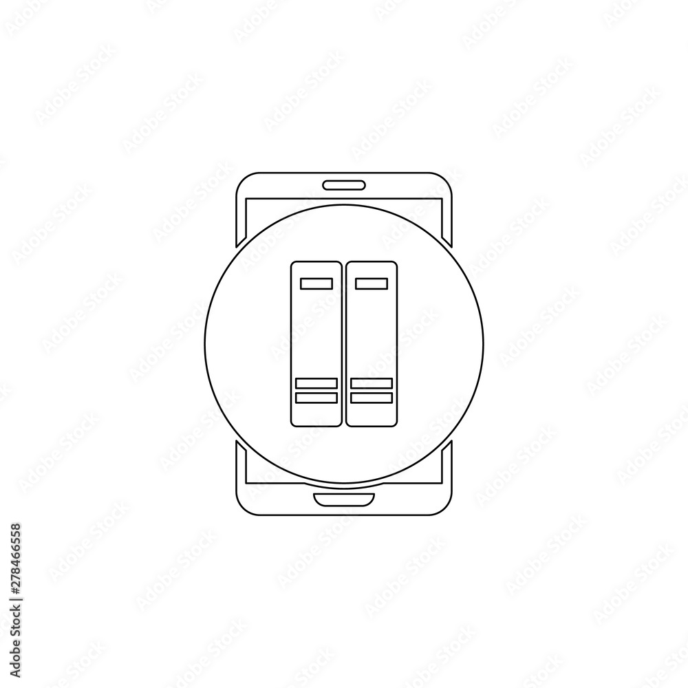 Aufkleber colored books in mobile icon. element of web for mobile concept and web apps icon. outline, thin lin
