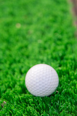 low angle of Golf ball on turf
