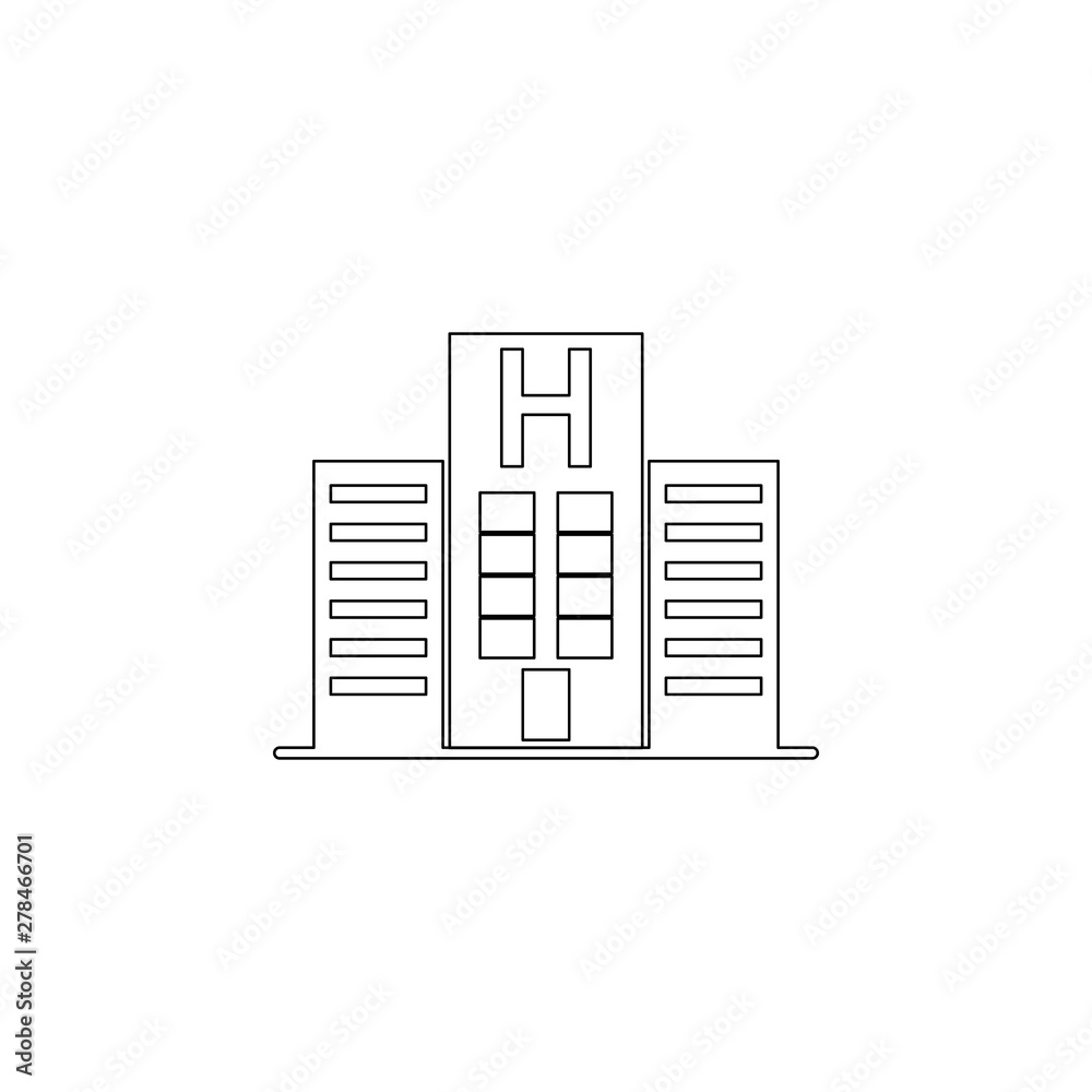 Poster colored hospital building icon. element of web for mobile concept and web apps icon. outline, thin l