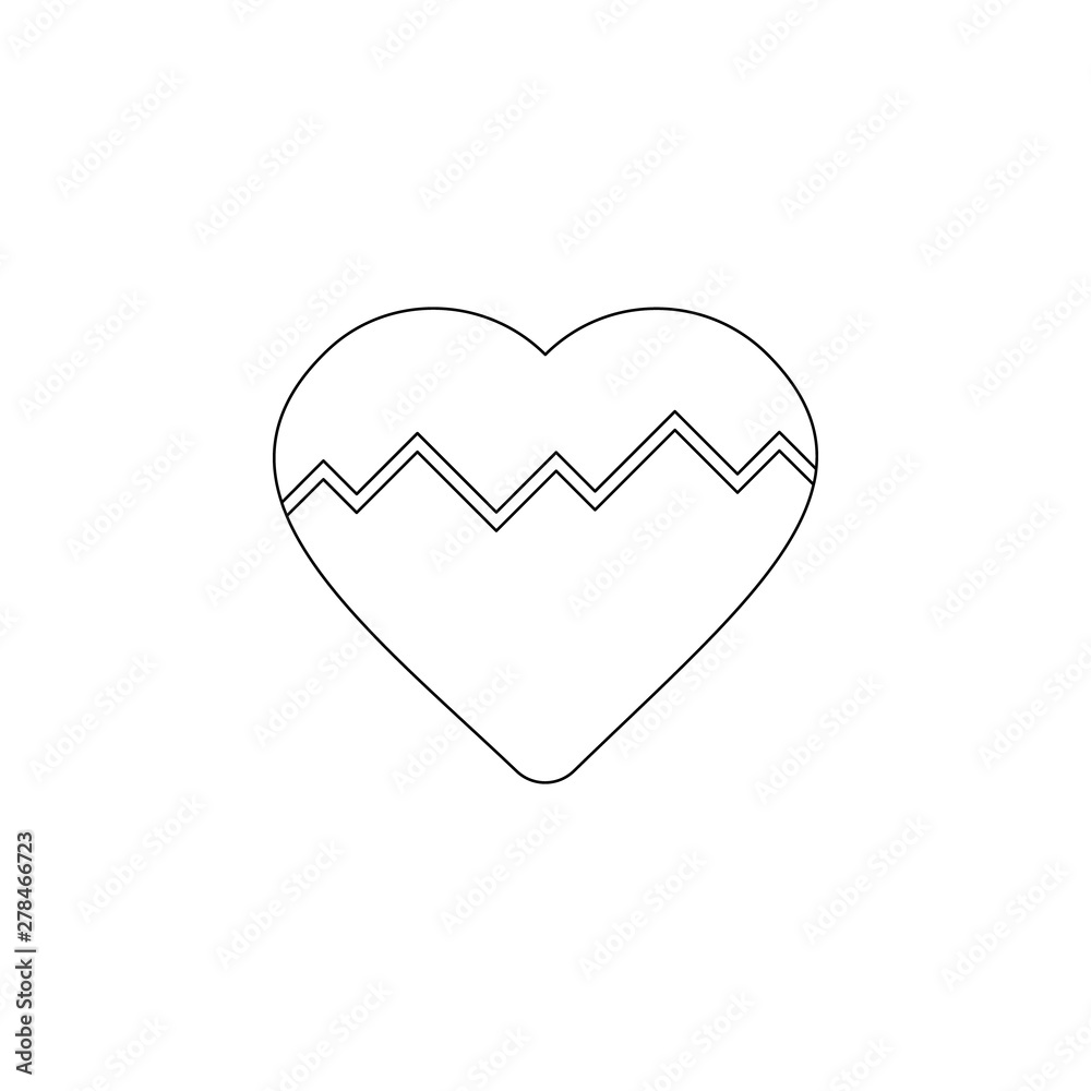 Aufkleber colored broken heart icon. element of web for mobile concept and web apps icon. outline, thin line i