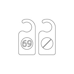 Colored hotel door sign icon. Element of web for mobile concept and web apps icon. Outline, thin line icon for website design and development, app development