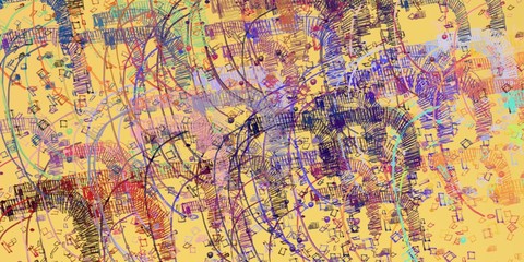 Obraz premium Crazy sketch random pattern. Chaos and variety. Modern art drawing painting. 2d illustration. Digital texture wallpaper. Artistic sketch draw backdrop material. 
