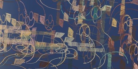 Crazy sketch random pattern. Chaos and variety. Modern art drawing painting. 2d illustration. Digital texture wallpaper. Artistic sketch draw backdrop material. 