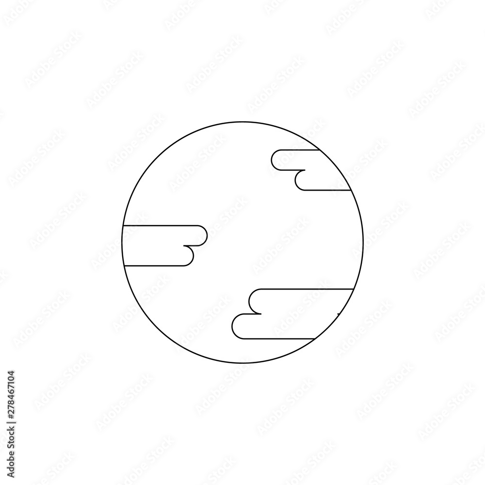 Aufkleber planet icon. element of space for mobile concept and web apps icon. outline, thin line icon for webs