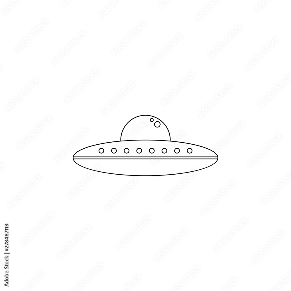 Poster aliens ship icon. element of space for mobile concept and web apps icon. outline, thin line icon for