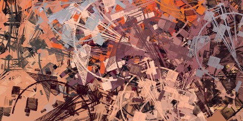 Crazy sketch random pattern. Chaos and variety. Modern art drawing painting. 2d illustration. Digital texture wallpaper. Artistic sketch draw backdrop material. 