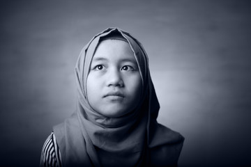 Little Asian Muslim Girl Portrait