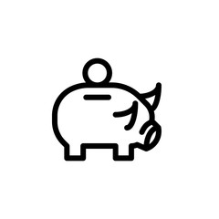 flat line pig coin, investment to become rich icon symbol sign, logo template, vector, eps 10