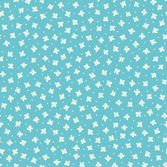 Seamless pattern of beautiful little flowers and plants,