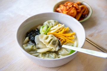 Korean Food Rice Cake and Dumpling Soup