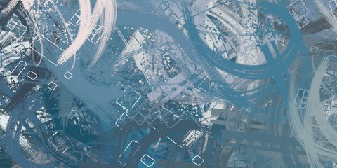 Crazy sketch random pattern. Chaos and variety. Modern art drawing painting. 2d illustration. Digital texture wallpaper. Artistic sketch draw backdrop material.