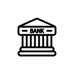 flat line bank icon symbol sign, logo template, vector, eps 10