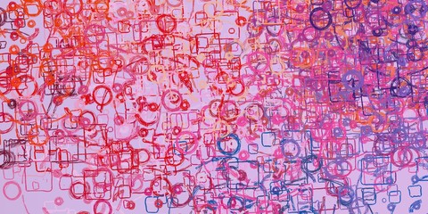 Fototapeta premium Crazy sketch random pattern. Chaos and variety. Modern art drawing painting. 2d illustration. Digital texture wallpaper. Artistic sketch draw backdrop material. 
