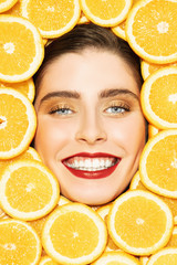 portrait with oranges