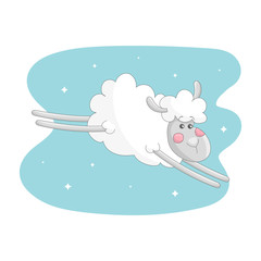 Poster template with cartoon sheep.