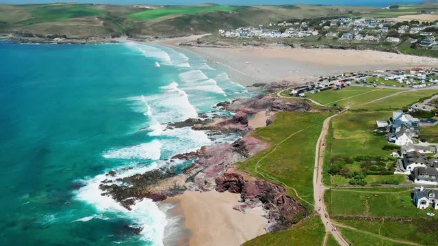 Beautiful Cornwall Beach From Above.