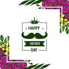 Banner for happy father day, texture colorful floral. Vector