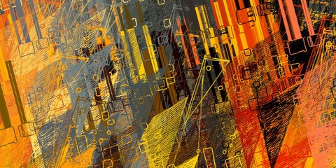 Crazy sketch random pattern. Chaos and variety. Modern art drawing painting. 2d illustration. Digital texture wallpaper. Artistic sketch draw backdrop material. 