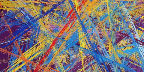 Crazy sketch random pattern. Chaos and variety. Modern art drawing painting. 2d illustration. Digital texture wallpaper. Artistic sketch draw backdrop material. 