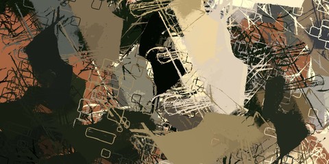 Abstract sketch random pattern. Chaos and variety. Modern art drawing painting. 2d illustration. Digital texture wallpaper. Artistic sketch draw backdrop material. 