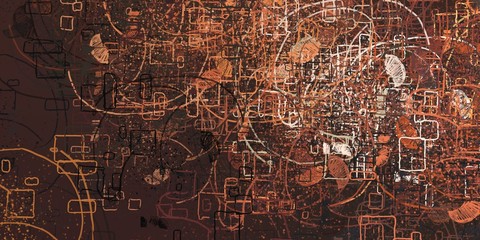 Abstract sketch random pattern. Chaos and variety. Modern art drawing painting. 2d illustration. Digital texture wallpaper. Artistic sketch draw backdrop material. 