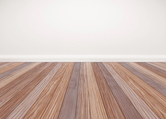 Oak wood floor with white wall	, empty living room