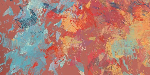 Abstract sketch random pattern. Chaos and variety. Modern art drawing painting. 2d illustration. Digital texture wallpaper. Artistic sketch draw backdrop material. 