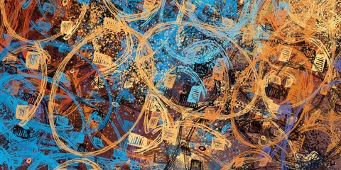 Abstract sketch random pattern. Chaos and variety. Modern art drawing painting. 2d illustration. Digital texture wallpaper. Artistic sketch draw backdrop material. 