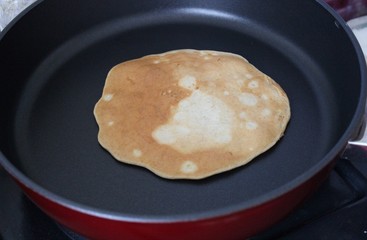 Cooking in a pan. This tastes good