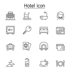 Hotel icon set in thin line style vector illustration graphic design