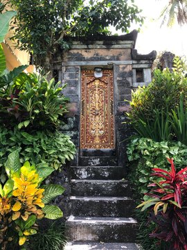 Bali traditional doors, entrance to house Asia 