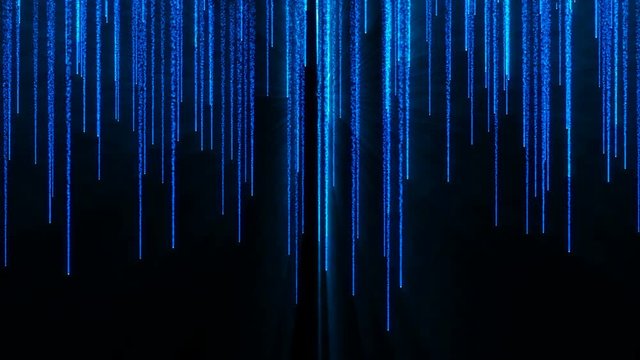 Abstract blue sparkles rain