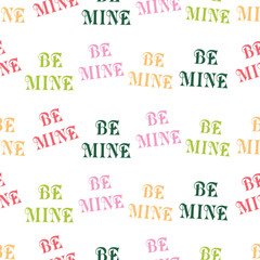 Lovely multicolor vector text greeting seamless