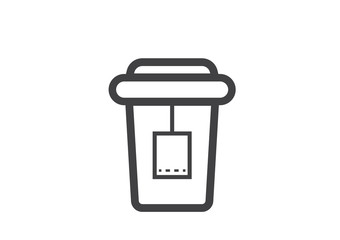 Tea cup. Vector Illustration icon. Flat Style. Design for Cafeteria Posters and Banners Cards