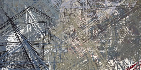 Abstract sketch random pattern. Chaos and variety. Modern art drawing painting. 2d illustration. Digital texture wallpaper. Artistic sketch draw backdrop material. 