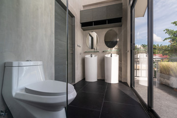 Luxury bathroom features , toilet bowl