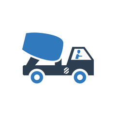 Cement mixer truck icon