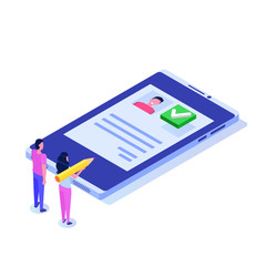 Voting online, e-voting, election internet system isometric concept. Vector illustration