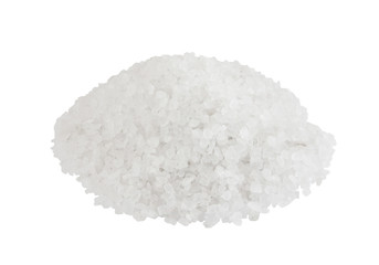 Sea salt heap isolated on white background