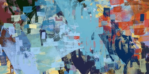 Fototapeta premium Abstract sketch random pattern. Chaos and variety. Modern art drawing painting. 2d illustration. Digital texture wallpaper. Artistic sketch draw backdrop material. 