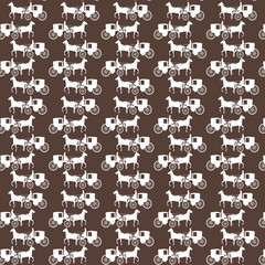 seamless horse pattern on solid brown background