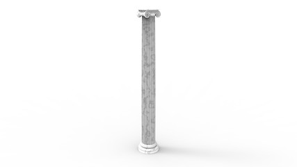 3d rendering of a anchient greek column isolated is white background