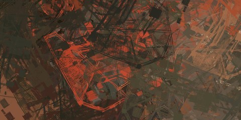 Abstract sketch random pattern. Chaos and variety. Modern art drawing painting. 2d illustration. Digital texture wallpaper. Artistic sketch draw backdrop material. 