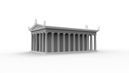 Obraz premium 3d rendering of an anchient greek temple isolated in white studio background