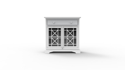 3d rendering of a small cabinet isolated in white background