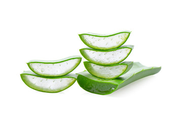 Fresh alo vera on white background