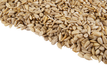 Sunflower seeds isolated on white background