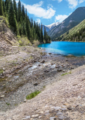 Fototapeta na wymiar Landscape with clear mountain lake